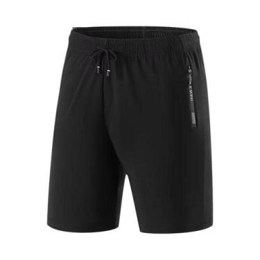 Imagem de Bermudas Esportivas Masculinas De Verão Pretas E Cinzas Casuais Para C