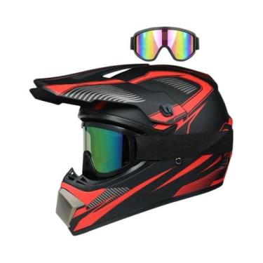 Imagem de Capacete De Motocicleta Para Corrida off Road, Capacete Completo Para 