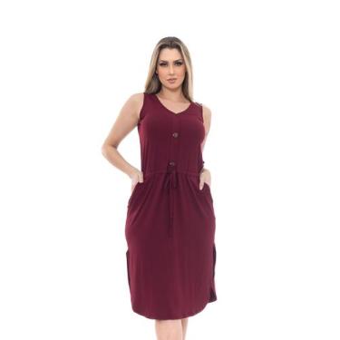 Imagem de Vestido Mid Regata Viscolycra Premium Com Bolso e Botões Tendência - D