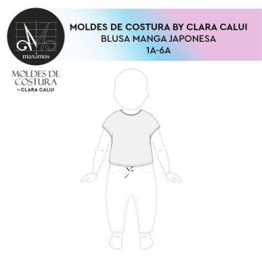 Imagem de Molde blusa manga japonesa infantil tamanho de 1 ano até 8 anos by Cla