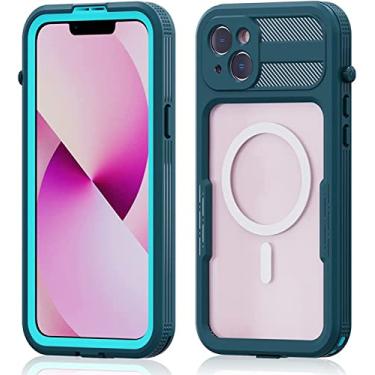 Imagem de MAALYA Capa para iPhone 14/14 Plus/14 Pro/14 Pro Max, capa protetora magnética de carregamento sem fio, lente transparente de dupla face Ll-Inclusive à prova d'água capa à prova de queda (cor: verde, tamanho