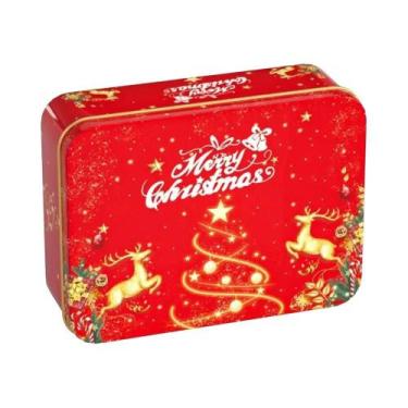 Imagem de Caixa De Presente Retangular De Natal Em Lata De Papelão Vazia Para Ar