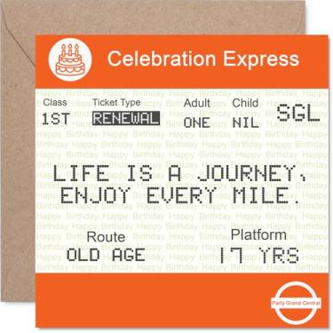 Imagem de Stuff4 Cartões de aniversário de 17 anos para meninos e meninas - ingresso para a velhice - Cartão de feliz aniversário para meninos de 17 anos filha sobrinho primo neto, cartões comemorativos de