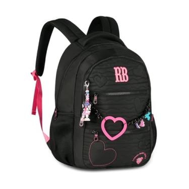 Imagem de Mochila Rebecca Bonbon Matelassê Corações Rb27014 Bolsa Escoolar Adolescente (Preto)