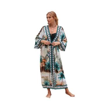 Imagem de Conjunto De Biquíni Sexy Feminino Com Capa Longa De Kimono Moda Para B