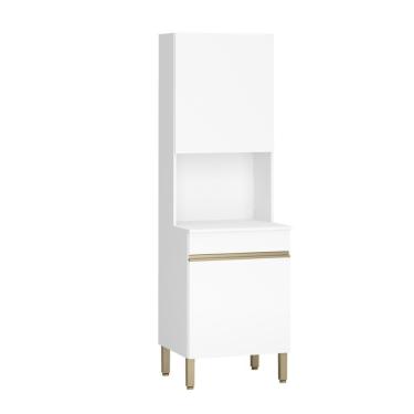 Imagem de Armário De Cozinha Paneleiro 2 Portas Microondas Kits Paraná Branco Supremo Branco-supremo
