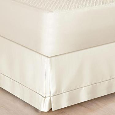 Imagem de Saia Pra Cama Solteiro Em Ponto Palito Percal 180 Fios Luxo - JM ENXOV