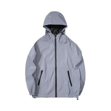 Imagem de Jaqueta Impermeável Com Capuz Para Homens, Refletiva À Noite, Casaco D