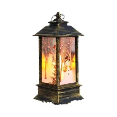 Imagem de Luminária De Mesa LED Com Bateria, Papai Noel E Boneco De Neve, Luz No