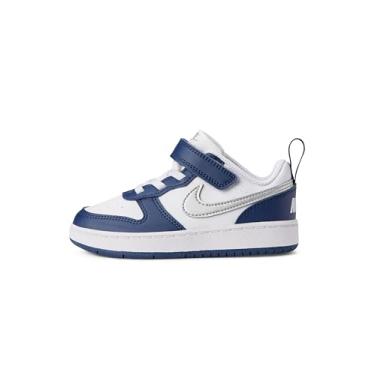 Imagem de Nike Tênis infantil Court Borough Low Recraft, Branco/prata metálico/noite profunda, 15