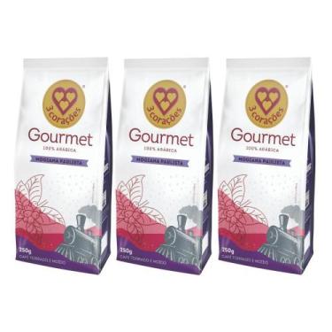 Imagem de 3 Pacotes de Café Moído Mogiana Paulista, Três Corações 250g, Mogiana 