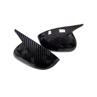 Imagem de Adesivo de carro retrovisor lateral espelho capa chifre asa tampa exterior porta traseira caso guarnição fibra de carbono olhar Compatível com kia rio 2011-2017(No Light Carbon)