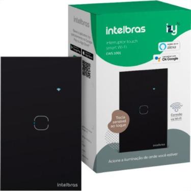 Imagem de Interruptor Inteligente Intelbras Wifi Touch Preto 1 Tecla Ews 1001, P
