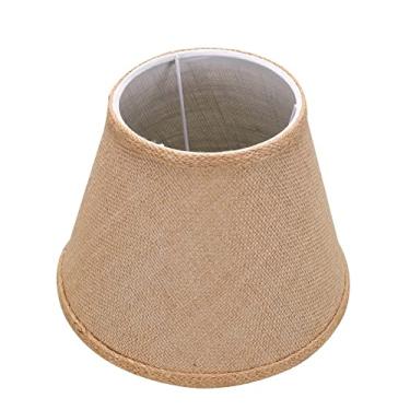 Imagem de pcagfaajmh E27 Abajur de tecido de serapilheira de tecido rústico para sala de estar quarto (Cáqui) Abajur (branco) (Cáqui)