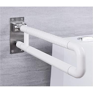 Imagem de Barras de apoio dobráveis de aço inoxidável para banheiro, auxiliar, trilho de segurança, corrimãos para deficientes, alças antiderrapantes para chuveiro