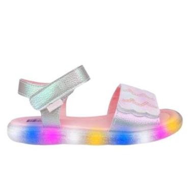 Imagem de Sandália de Led Infantil Pampili Lulli Led 697.032 Glitter e Paetê-Feminino
