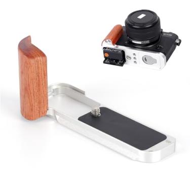 Imagem de SZZCNOX Suporte em L para câmera X-T30 II/X-T30, cabo de madeira compatível com câmeras Fuji Fujifilm XT20 II/XT20/XT10 II/XT10, suporte de metal com placa de liberação rápida Arca com orifício