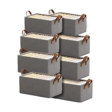 Imagem de KIT 8 Cesto Organizador de Guarda Roupas Reforçado Caixa para Armazenar Multiuso Rígido