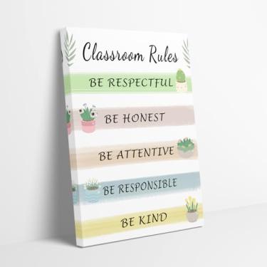 Imagem de Kpasnd Pôster de regras de sala de aula, decoração de pôster de arte de sala de aula, citações inspiradoras de decoração de casa para professores, decoração de parede escolar, pôster motivacional