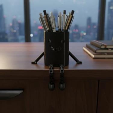 Imagem de Porta Caneta Lápis Organizador de mesa escritório - Articulado - Home Office - Impressão 3D (Preto)