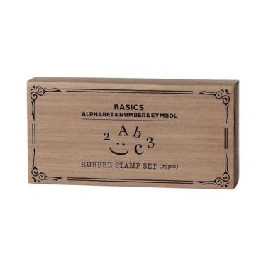 Imagem de Conjunto De 70 Carimbos De Madeira E Borracha Com Alfabeto E Números P