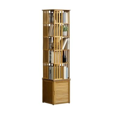 Imagem de Estante de armazenamento de livros, prateleira rotativa, armário de armazenamento de chão, prateleira de armazenamento de livros simples para sala de estar e quarto