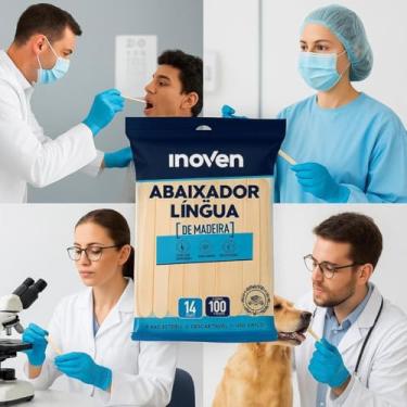 Imagem de Palito Abaixador de Língua de Madeira, Multiuso, Descartável, 14 cm, 1000 Unidades para Uso Médico, Odontológico, Picolé, Veterinário, Depilação e Artesato