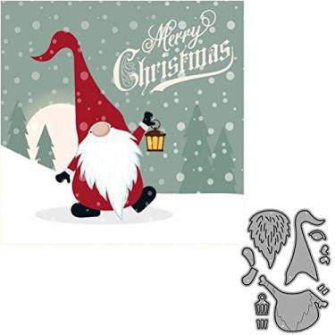 Imagem de ZJchao Santa Claus Carbono Aço de Aço Dado de Pancada Estêncils de Corte de Matrizes de Recortes Artesanato Em Gravação de Cartão de Aniversário DIY e Decoração de álbuns de Fotos (Prata)