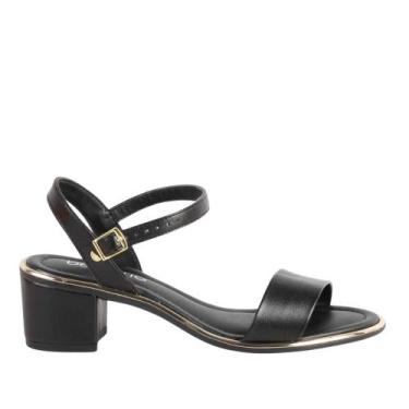 Imagem de Sandália Feminina Beira Rio Preta Salto Estilo Sofisticado -, Preto, 3
