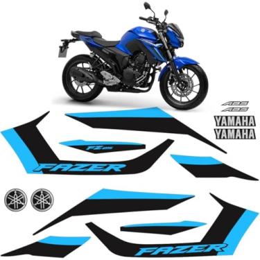 Imagem de SPORTINOX, Adesivos Para Yamaha Fazer 250 FZ25 2025 Moto Azul + Logos