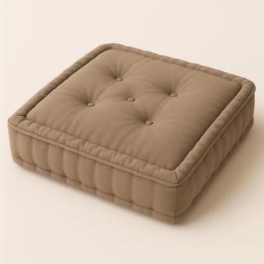 Imagem de Almofada Futon Turca 50x50x12cm - Tecido Oxford Durável para Bancos e Paletes de Madeira, Confortável e Decorativa, Versátil para Casa e Jardim (Bege)