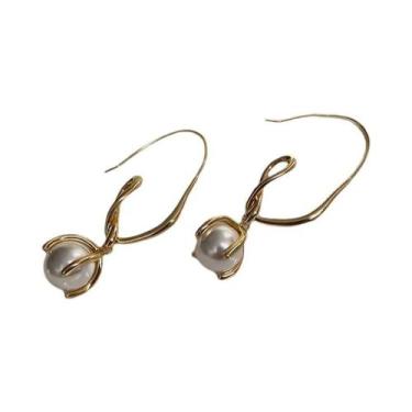 Imagem de Brincos De Argola Geométricos Banhados a Ouro Com Zircônia Para Mulher