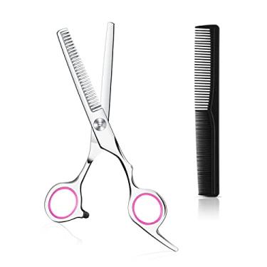 Imagem de Tesoura de desbaste para corte de cabelo, tesoura de corte de cabelo de aço inoxidável de 16 cm, tesoura profissional de corte de cabelo, texturização, tesoura de mistura de cabeleireiro para mulheres