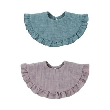 Imagem de Paninhos De Algodão Macio Ajustáveis Para Bebês, Babadores De Renda (2