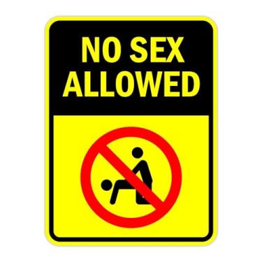 Imagem de Placa de porta ou parede Retrato redondo Plus No Sex Allowed | Sinal de aviso engraçado para quarto - Médio