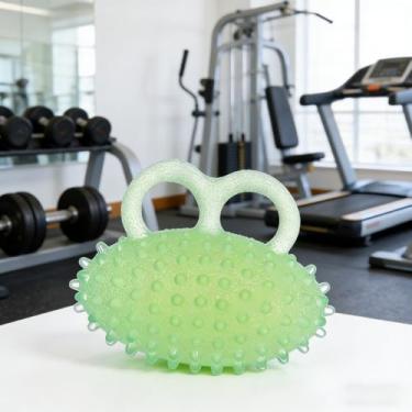 Imagem de Bola de treinamento de exercício de dedo, superfície texturizada de laço duplo para força de aderência e alívio de estresse, terapia de mão, viagem de escritório, verde