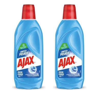 Imagem de Kit 2 Limpador Ajax Fresh Blue Limpeza Pesada 500ml