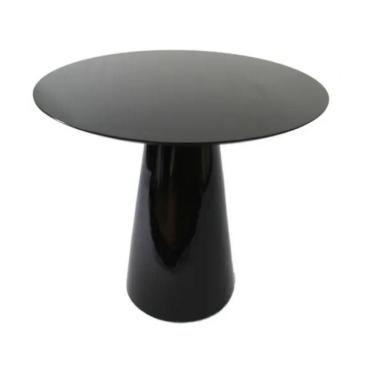 Imagem de Mesa Lateral Cone Redonda 41cm Laqueada Preto