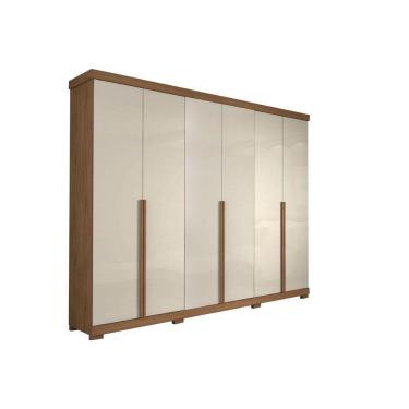 Imagem de Guarda Roupa 6 Portas E 6 Gavetas C- Pés Guarapari Avelã-Off White - Panan