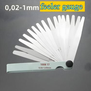Imagem de Calibrador De Válvulas Métrico De 17 Lâminas 0.02-1.00mm Ferramenta De
