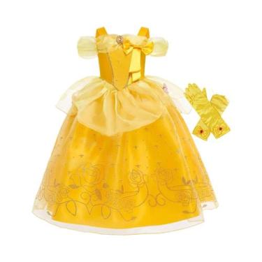 Imagem de Fantasia De Princesa Disney Belle Para Meninas, Estilo Inglês Deluxe, 
