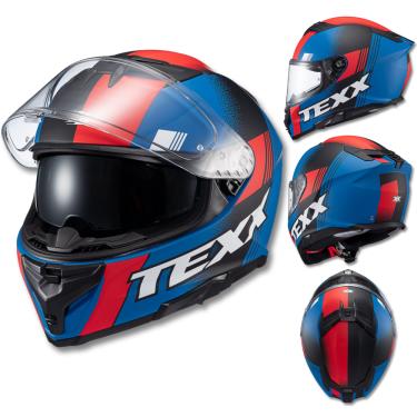 Imagem de Capacete TEXX Kaiman SV Track Vermelho e Azul Fosco
