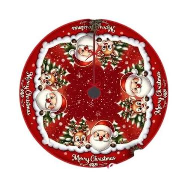 Imagem de Saia Para Árvore De Natal Com Estampa De Rena E Papai Noel VIKAMA - Al