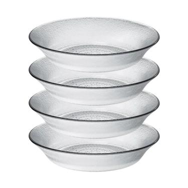 Imagem de Jogo 4 Prato Fundo De Vidro Acquamarine Transparente 19,5cm Class Home