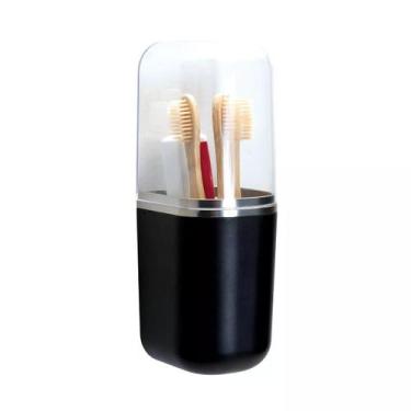 Imagem de Porta Escova e Pasta de Dente Com Tampa Organizador Suspenso Para Banh