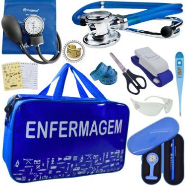 Imagem de Kit Enfermagem Top Cores Premium Completo Estagio - Love Saude, AZUL E