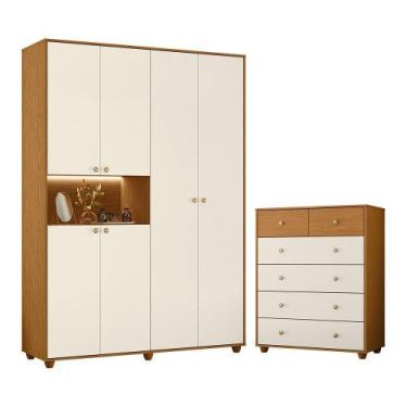 Imagem de Jogo de Quarto Vittoria com Guarda Roupa e Cômoda - Móveis Albatroz, C