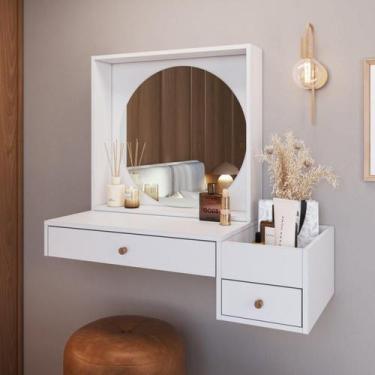 Imagem de Penteadeira Suspensa com Nicho Aberto Gaveta e Gavetão Es1001 Branco -