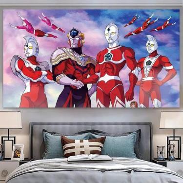 Imagem de Tapeçaria para pendurar na parede Ultraman Anime, decoração de quarto 