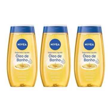Imagem de Kit com 1, 2 ou 3 Sabonete líquido Nivea Óleo de Banho líquido 200 ml,